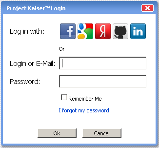 Project Kaiser: Login with social network account